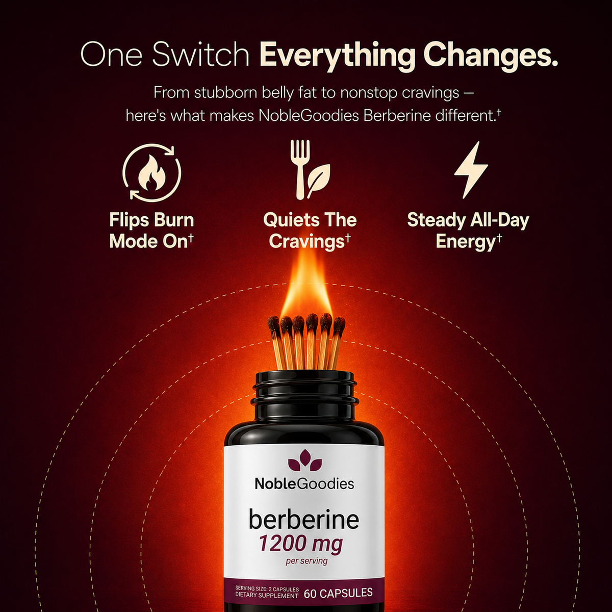 NobleGoodies HCI Berberine 1200mg